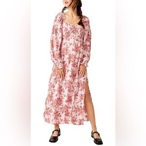 NEW FREE PEOPLE jaymes midi dress in lilac combo